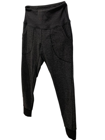 XS Zella Womens Jogger Style Leggings Pockets Heathered Black