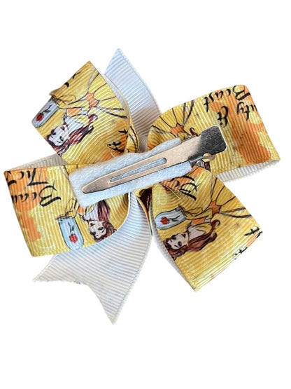 Set of 3 Princess Hair Clips Bows Beauty Frozen Snow White 3 Inch