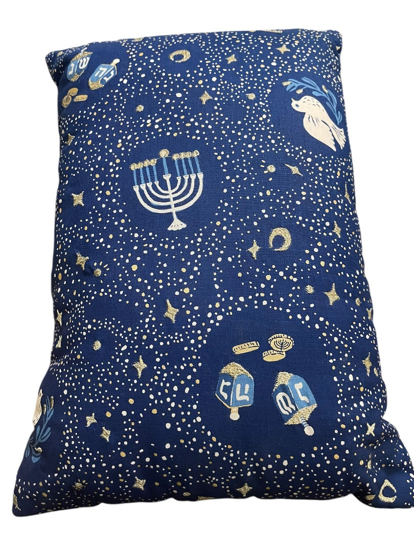 Threshold Hanukkah Throw Accent Pillow 14" x 20" Blue Embroidered