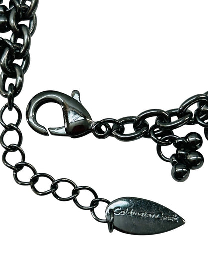 Coldwater Creek Pewter Color Dangle Teal Crystal Beads 7-8.5 Inch