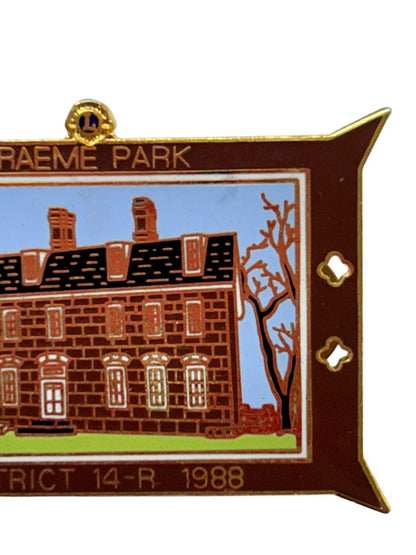 Graeme Park District 14-R 1988 Goldtone Enameled Pin Double Back 1.4" x 2"