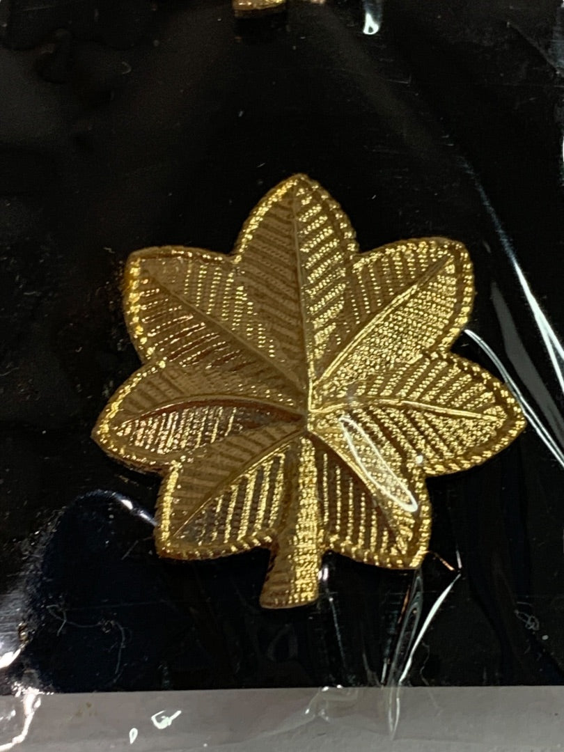 No-Shine Insignia Off Rank Major Goldtone Pin Set New Sealed