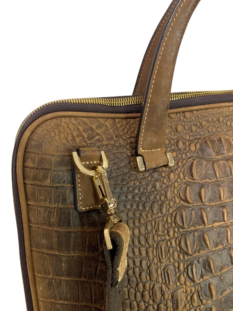 Quintessential Crocodile Style Genuine Leather Bag Briefcase Brown
