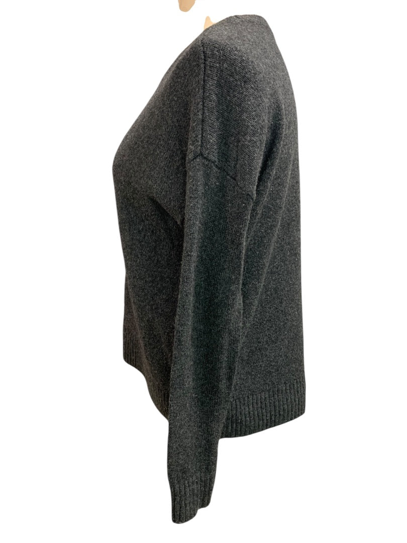 XS Loft Womens Gray Heathered Crewneck Sweater Wool Blend