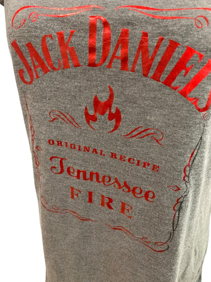 Large J. America Womens Jack Daniels Gray Tshirt V-Neck