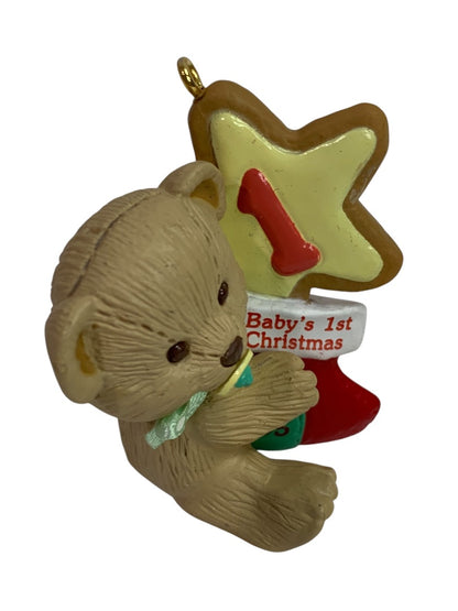 1995 Babys First Christmas Hallmark Keepsake Ornament Teddy Bear Stocking