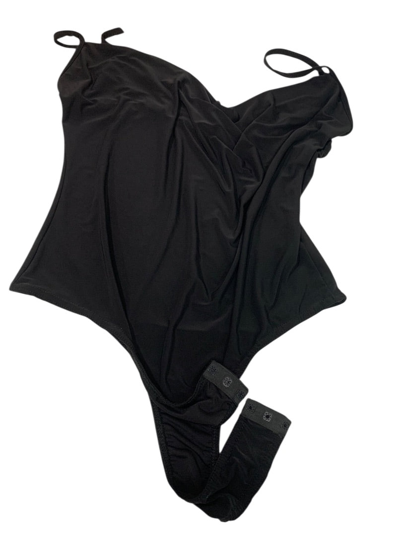 Size 10 Pretty Little Things Womens Body Suit Black Drape Neck