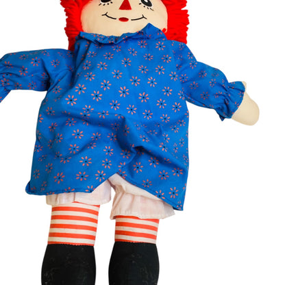 Vintage Applause Classic Raggedy Ann Rag Doll  17" Blue Orange Dress
