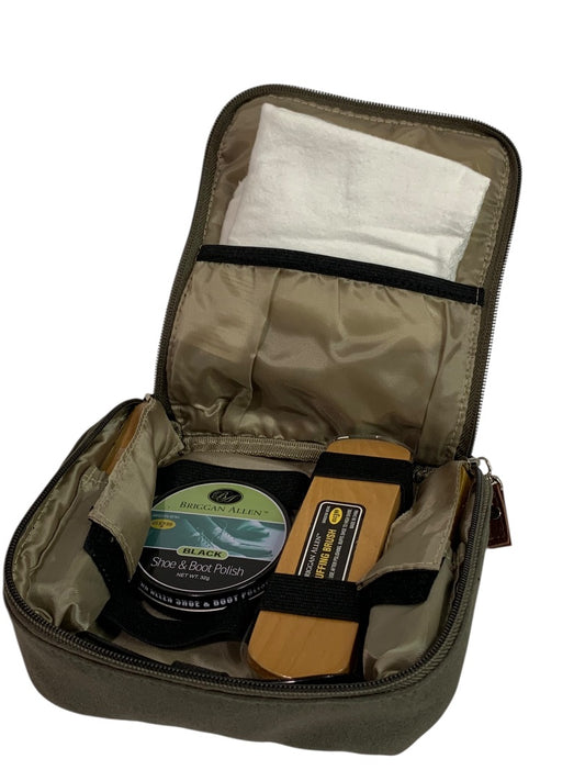 Briggan Allen Shoe Polish Shine Travel Kit Zip Around
