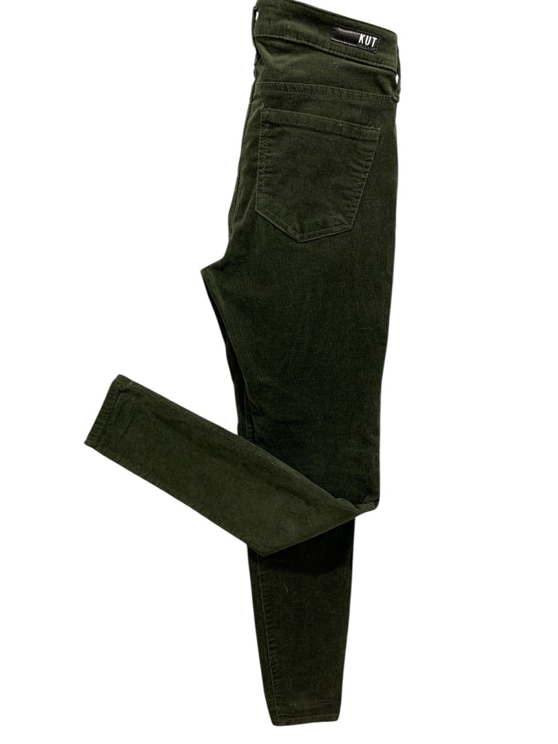 Size 00 Kut from the Kloth Womens Diana Fab Ab Skinny Corduroy Dark Green