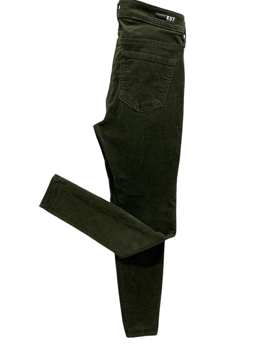 Size 00 Kut from the Kloth Womens Diana Fab Ab Skinny Corduroy Dark Green