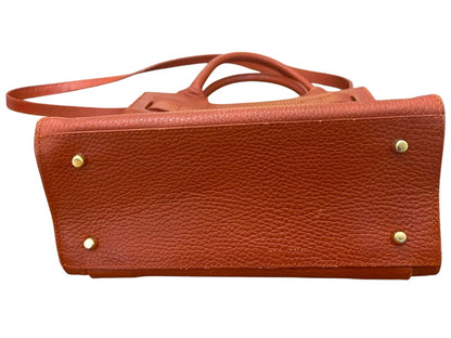 Furla Rust Pebbled Leather Handbag Satchel Shoulder Strap Italy