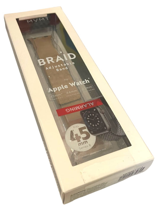 Braid Adjustable Band for Apple Watch 45mm 44mm 42mm Tan Black NIB