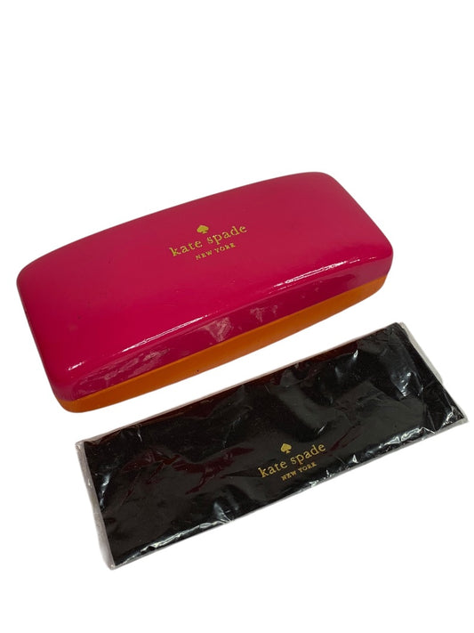 Kate Spade Clamshell Eyeglass Case and Cleaning Cloth Orange Pink