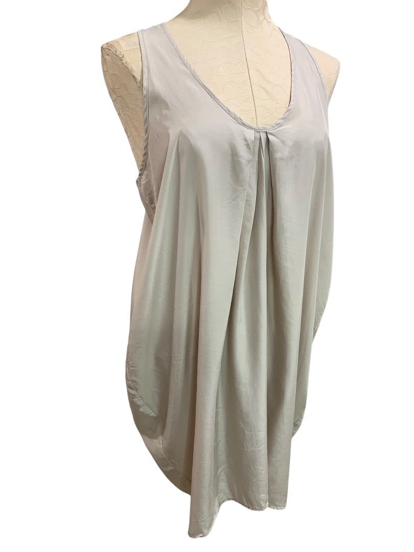 Small Hatch Draped Scoop Neck Dress Tan Sleeveless