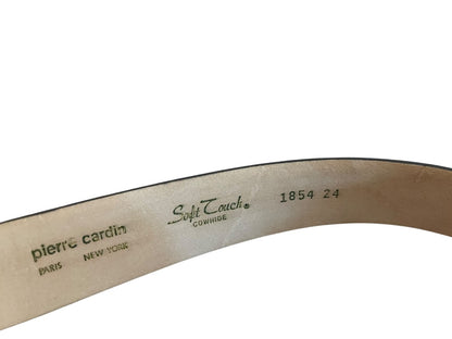Size 36 Pierre Cardin Brown Soft Touch Cowhide Belt 1.2" width