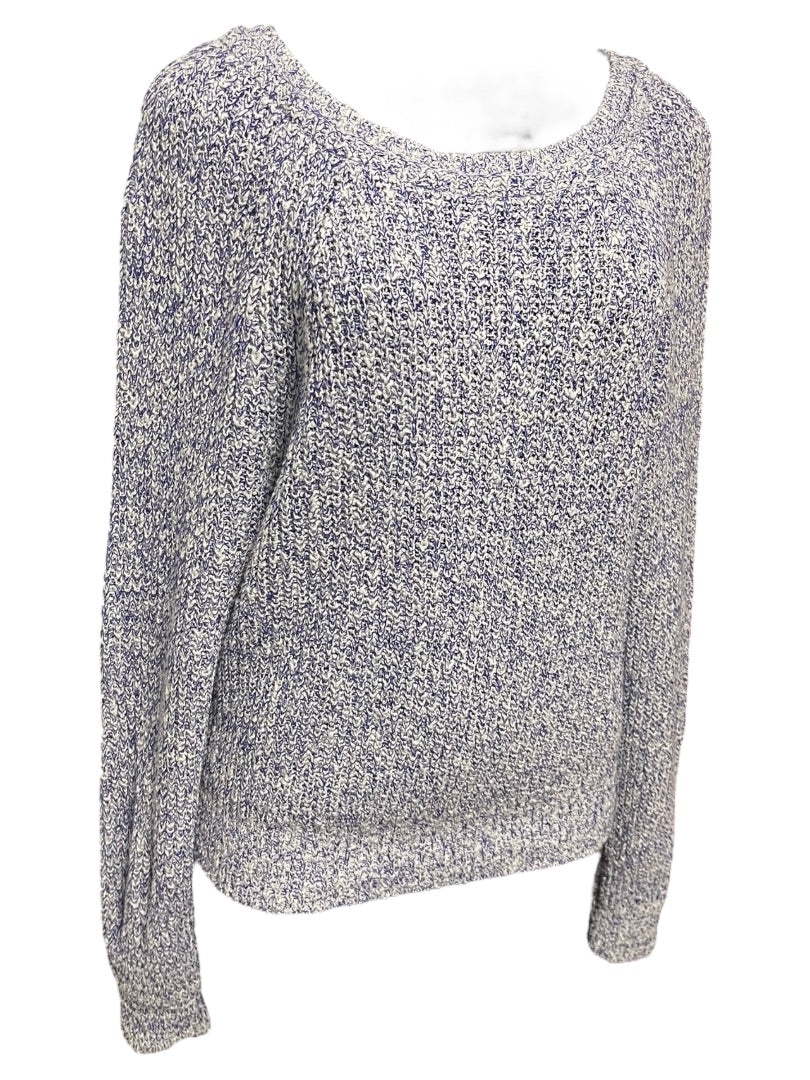Medium Free People Womens Marled Knit Sweater Purple White