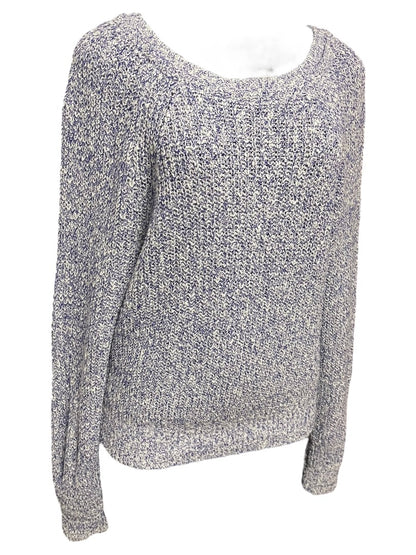Medium Free People Womens Marled Knit Sweater Purple White