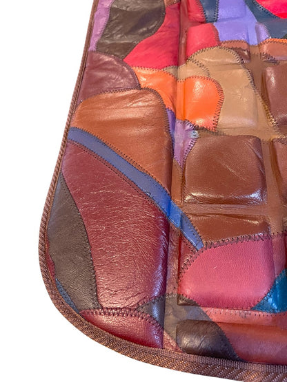 Leather Patchwork Ergo Comfort Lumbar Support Cushion Home or Auto