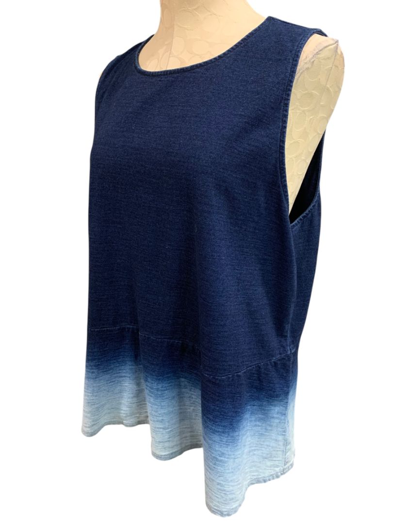 Size XL Pure Jill J.Jill Indigo Hombre Tunic Tank Top Shirt Blue Swing