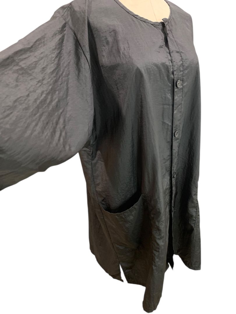 One Size Andre Hair Styling Smocck for Clients Button Up Black Style 9204