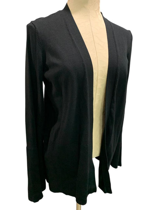 Small Ann Taylor Womens Black Open Cardigan Flare Sleeve