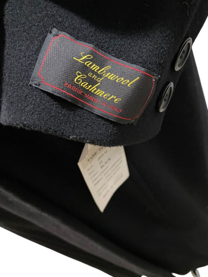 Size 14 Larry Levine Womens New Lambswool Cashmere Dress Coat Black Vintage