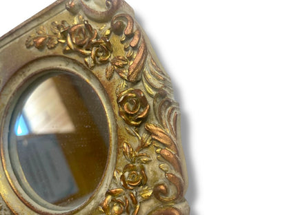 Small Wall Hanging Accent Mirror Shabby Chic Resin 5.25"h x 4.75"w