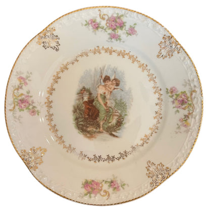 ZS & Co Bavaria Cherub Maiden Zeh Scherzer 7.5" Plate Art Nouveau