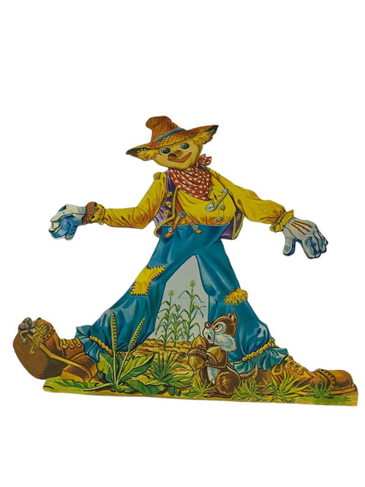 Scarecrow Chipmunk Cut Out Vintage Halloween  Decoration Cardboard