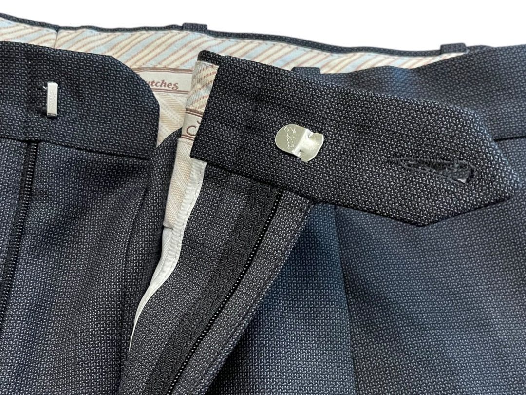 Size 40R JB Britches  Nordsrom Mens Cuffed Pleated Lorenzo Navy Blue Dress Pants Worsted Wool