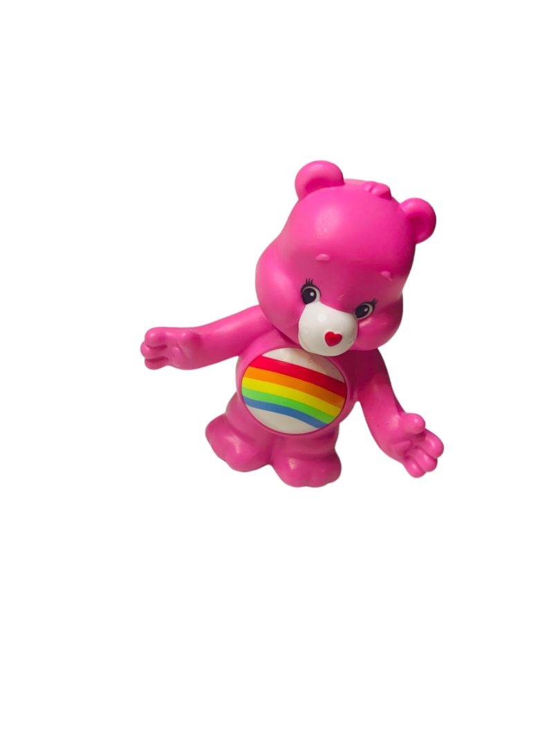 2017 Burger King Kids Meal Toy Care Bear Cheer Pink 4" Figure Figurine Rainbow