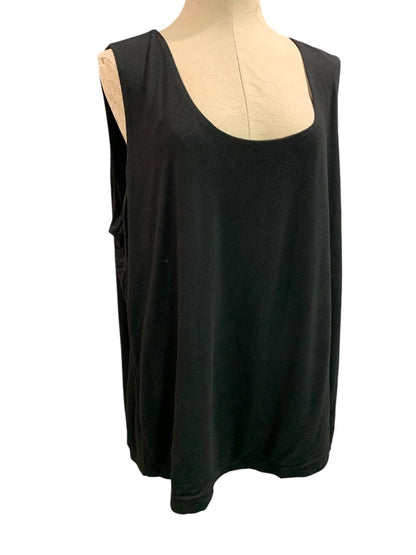 3X INC International Concepts Womens Black Soft Knit Sleeveless Tshirt Tank