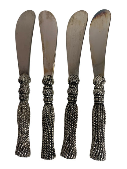 Elegance 4 Piece Hors D'oeuvres Spreader Knife Braided Tassel Handle