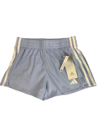 Small (7/8) Adidas Girls Light Blue Shorts Pull On AH4382