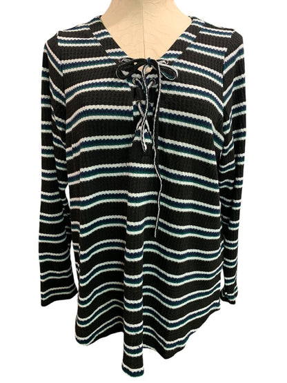 0X Torrid Womens Waffle Knit Pullover Top Striped