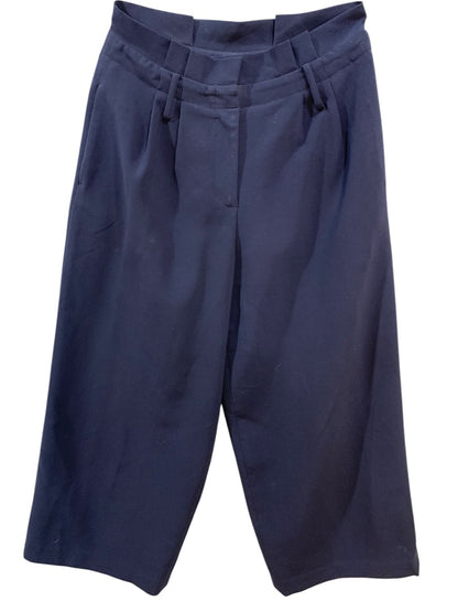 Size 6P Boden Petite Womens Navy Blue Wide Leg Crop Pants