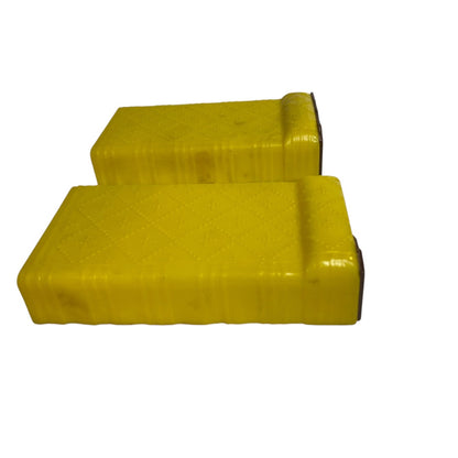1950s Plasco Miniature Dollhouse Twin Beds Yellow 1:18 Damaged 2 Pieces