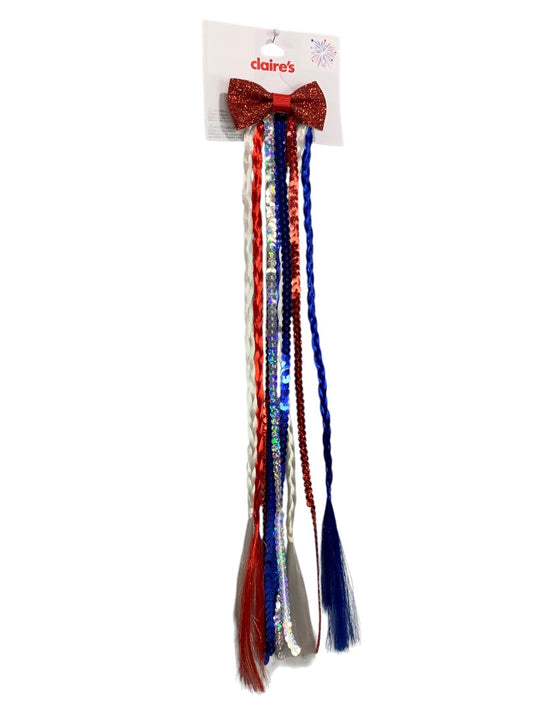 Claires New Hair Clip 15 Inch Long Sparkly Patriotic USA