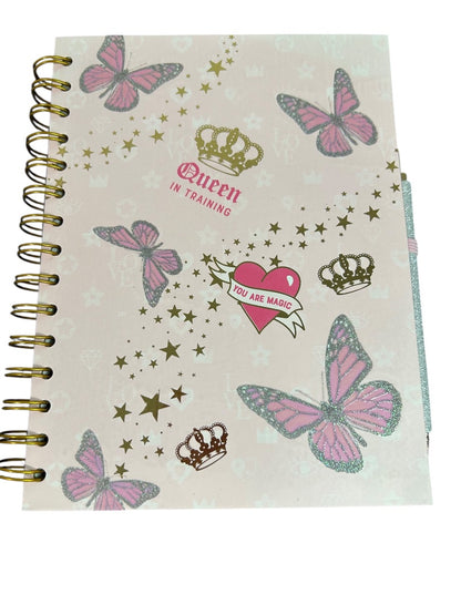 Claires New Butterfly Lined Journal Spiral Bound 8 x 6 Inch
