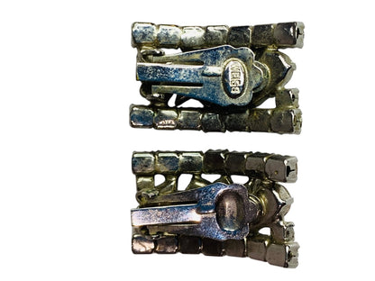 Signed Weiss Rhinestone Earrings Non-Pierced Clip On 1.25 Inch Drop Vintage