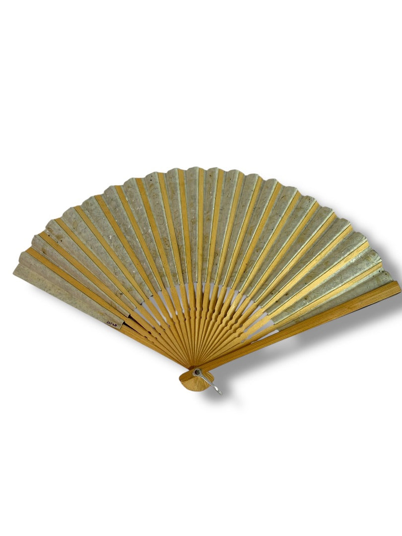 Vintage Paper and Bamboo Black Souvenir Hand Fan 8.5" Elizabeth Creighton Beauty Salon