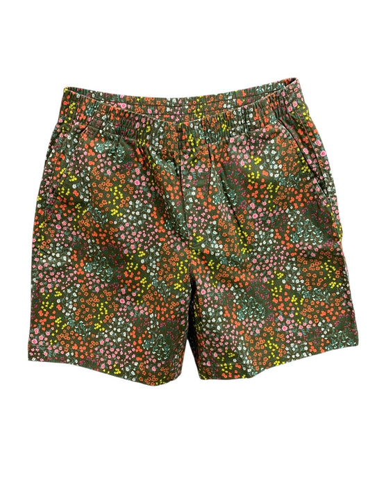 Size 10 Lands End  Mid Rise Womens New Pull On Floral Shorts Pockets