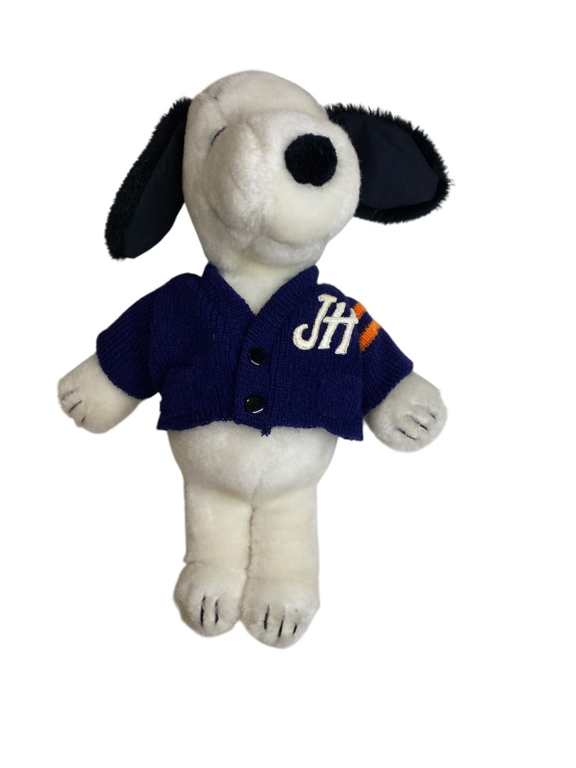 Vintage Snoopy Peanuts Plush Letterman Jacket "JH" 10.5 Inch