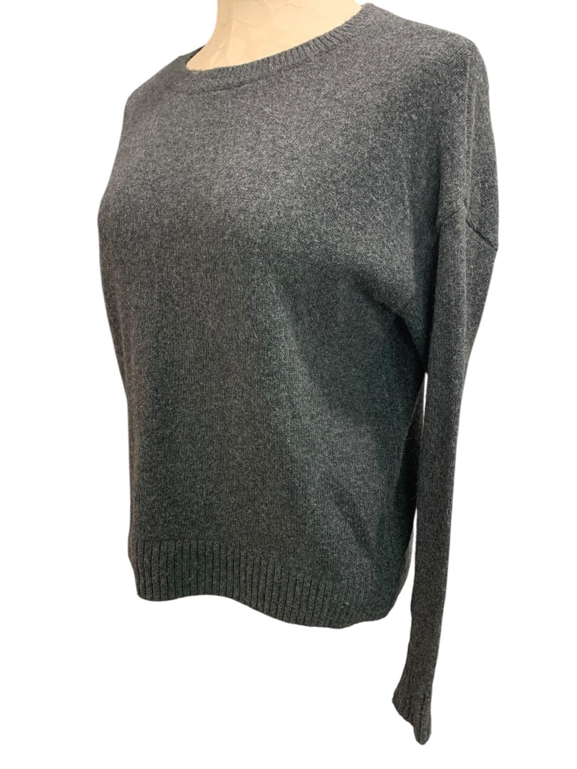 XS Loft Womens Gray Heathered Crewneck Sweater Wool Blend