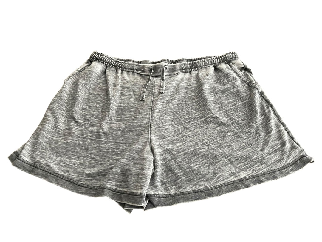 3X June & Delancey Elastic Waist Drawstring Shorts Gray Womens