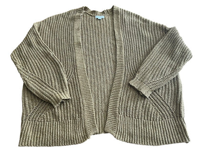 2X Ava & Viv Loose Knit Over Sized Cardigan Sweater Brown Womens Plus Size