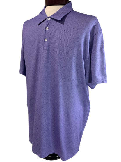 XXL Zachary Prell Mens Golf Polo Shirt Micro Print Purple Short Sleeve