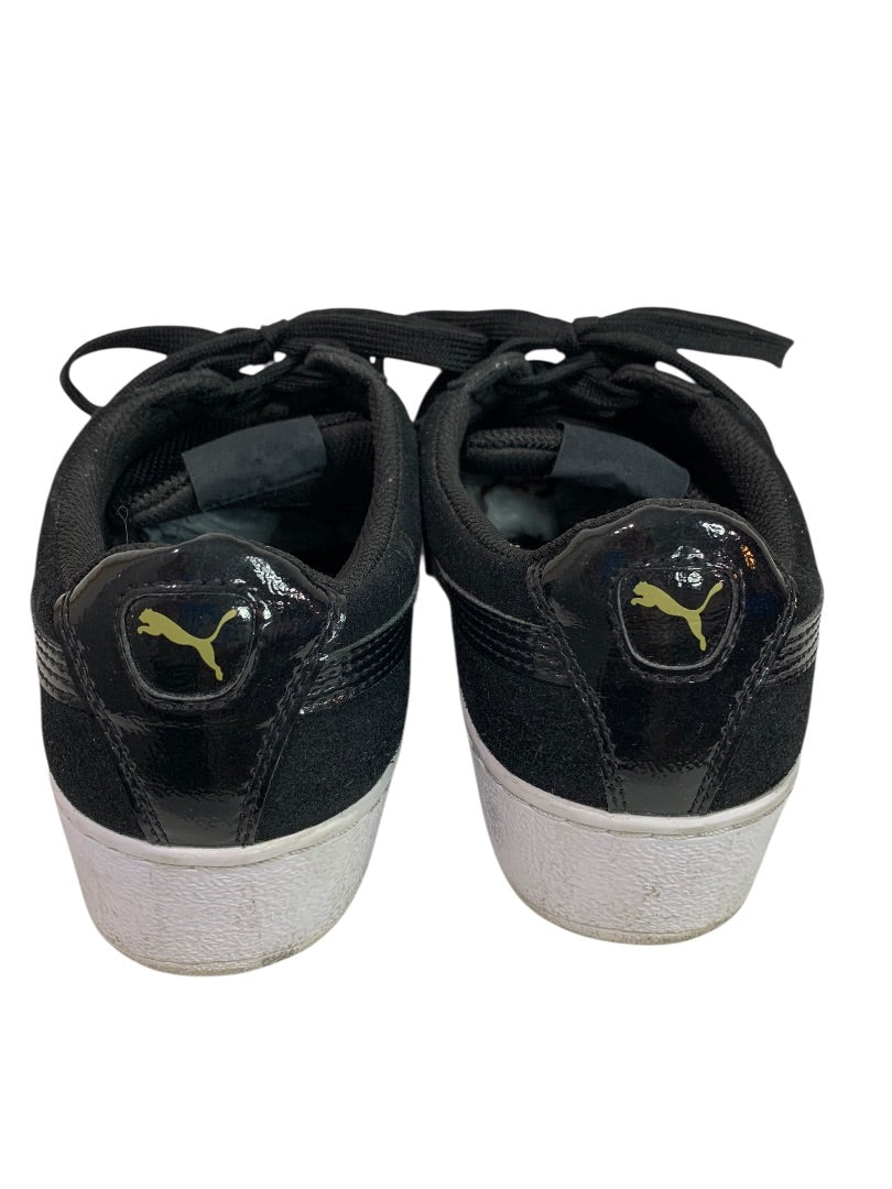 Size 9.5 Puma Black Suede Platform Vikky Sneaker Womens