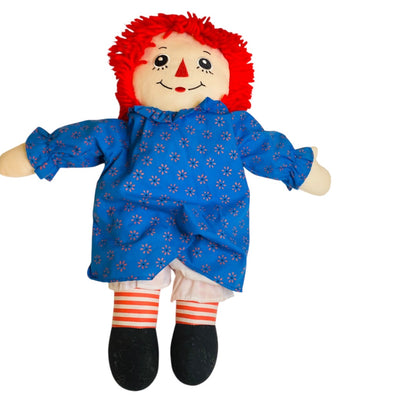 Vintage Applause Classic Raggedy Ann Rag Doll  17" Blue Orange Dress